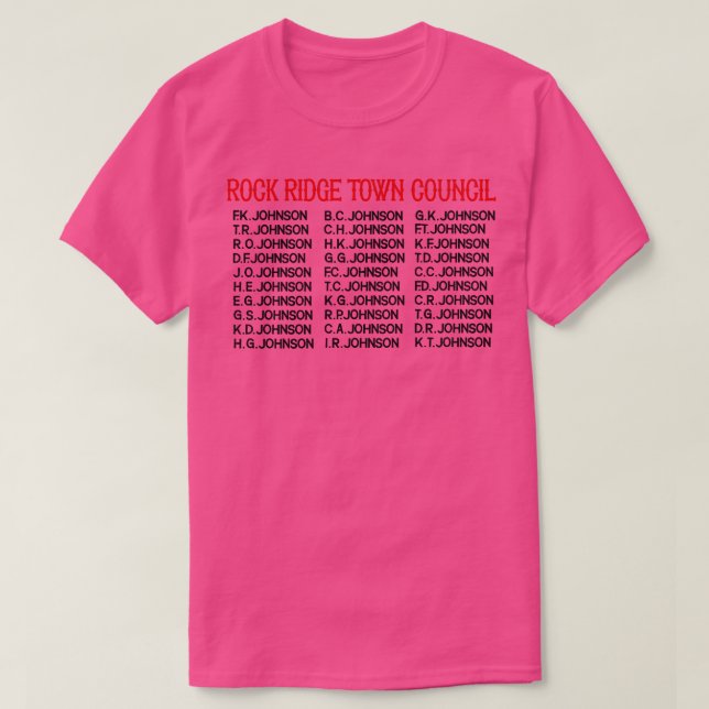 Camiseta Rock Ridge Town Council (Diseño del anverso)