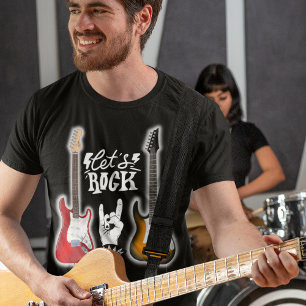 Camiseta ¡Rock! Rock de guitarra eléctrica fuerte Metalizad