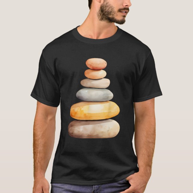 Camiseta Rock Rock Stacker Rock Balancing Rock Stack Cairn  (Anverso)