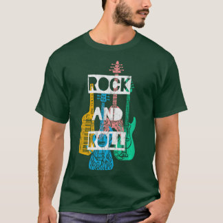 Camiseta Rock Roll Colorful Rocker Concert Children Long