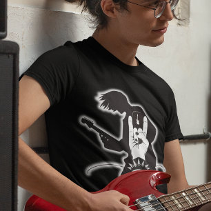 Camiseta Rock & Roll Electric Guitar Head Banger Concert
