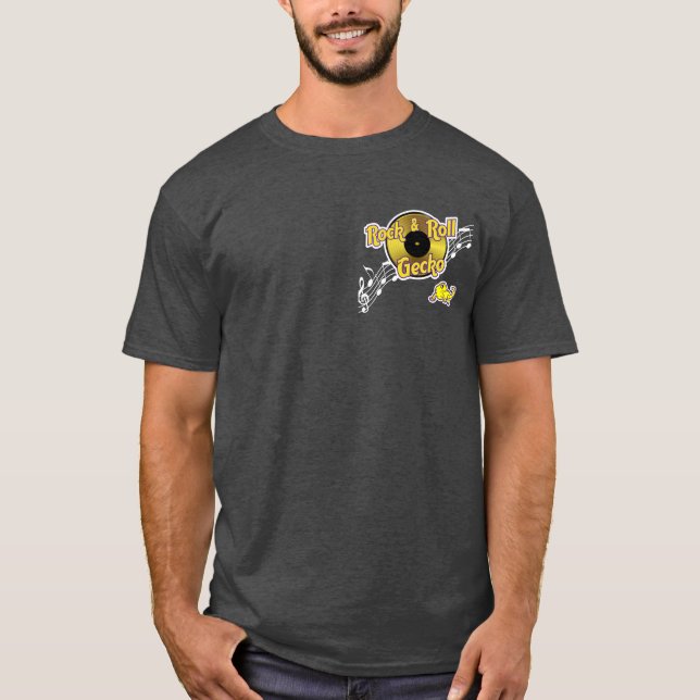 Camiseta Rock & Roll Gecko pequeño logo frontal masculino c (Anverso)