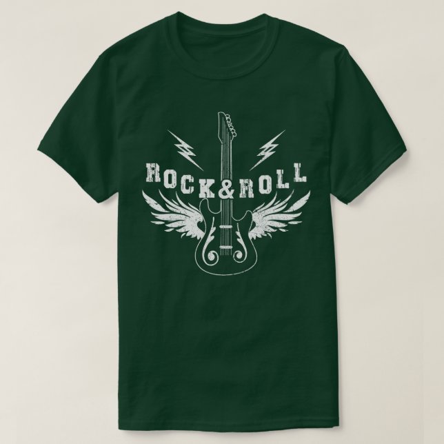 Camiseta Rock Roll Guitar Wings Música Para Guitarista (Diseño del anverso)