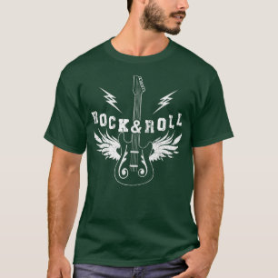 Camiseta Rock Roll Guitar Wings Música Para Guitarista