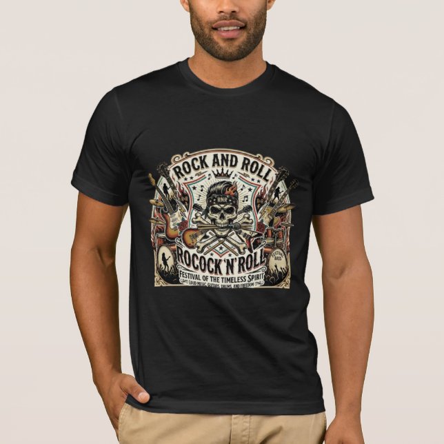 Camiseta Rock & Roll Revival | Skull & Strings Festival Tee (Anverso)
