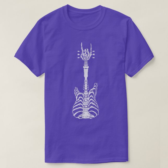 Camiseta Rock & Roll Skeleton Guitar Music Lover Funny Hall (Diseño del anverso)