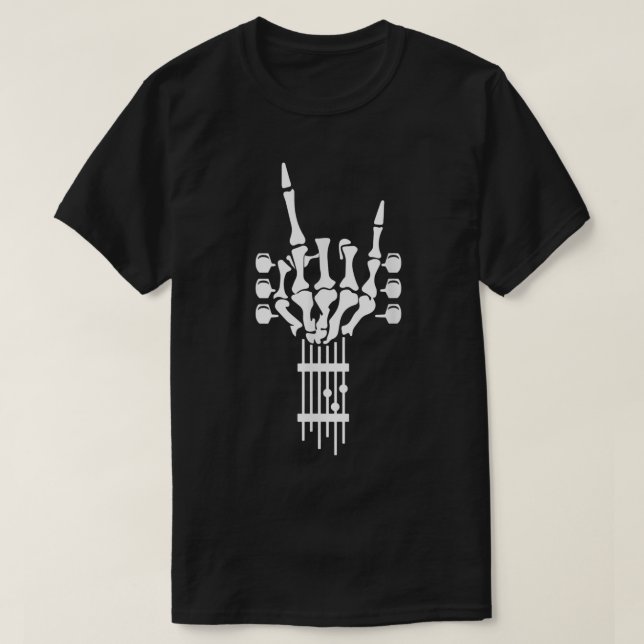 Camiseta Rock & Roll Skeleton Guitar Music Lover Halloween  (Diseño del anverso)