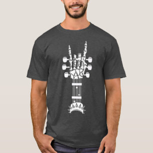Camiseta Rock & Roll Skeleton Guitar Music Lover Rockstar