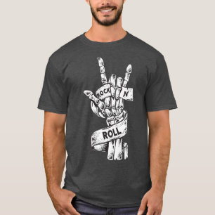 Camiseta Rock & Roll Skeleton Guitar Music Lover Rockstar10
