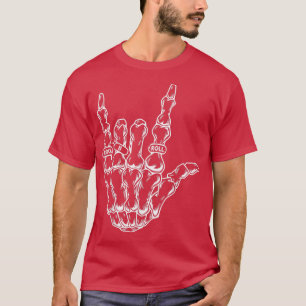 Camiseta Rock & Roll Skeleton Guitar Music Lover Rockstar T