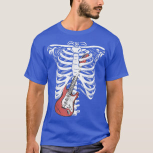 Camiseta Rock & Roll Skeleton Guitar Player Figurine Music 