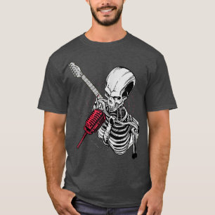 Camiseta Rock & Roll Skeleton Guitar Player Figurine Music 