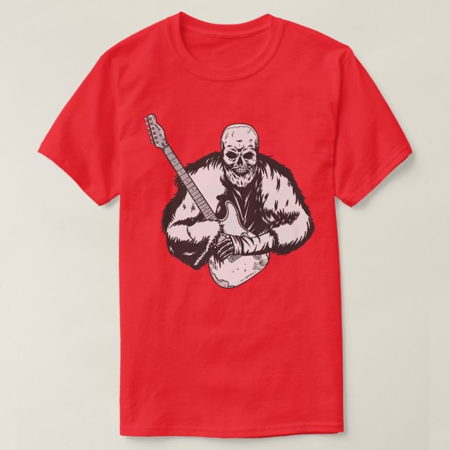 Camiseta Rock & Roll Skeleton Guitar Player Música Figurati (Diseño del anverso)