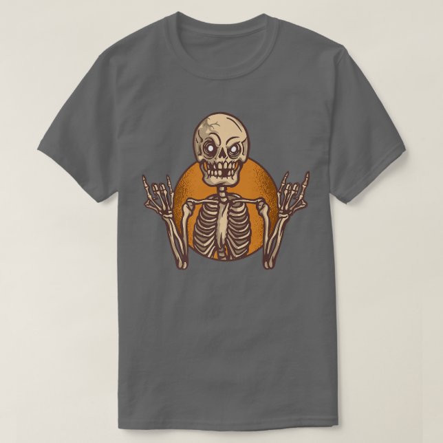 Camiseta Rock & Roll Skeleton Guitar Player Para El Amante  (Diseño del anverso)