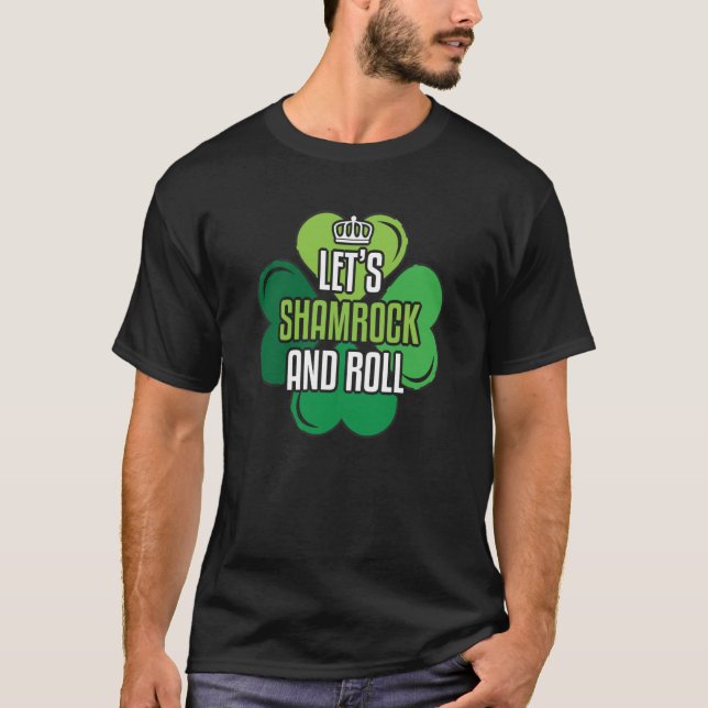 Camiseta Rock Saint Patrick's Rock Shamrock and Roll (Anverso)