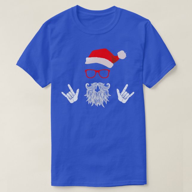 Camiseta Rock Santa Claus barba Gorra gafas de sol Classic  (Diseño del anverso)
