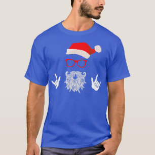 Camiseta Rock Santa Claus barba Gorra gafas de sol Classic 