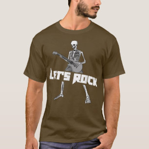 Camiseta Rock Skeleton Guitar tocando Costu de Halloween