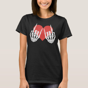 Camiseta Rock Skeleton Heart Los amantes Corazón esqueleto