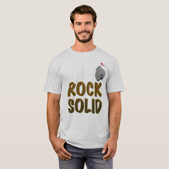 Camiseta "Rock Solid" | Texto dorado motivacional  (Anverso completo)