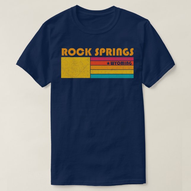 Camiseta Rock Springs Wyoming Vintage Molestias (Diseño del anverso)