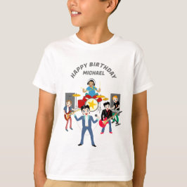 Camiseta Rock Star Boys Band Birthday Party