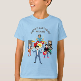 Camiseta Rock Star Boys Band Birthday Party