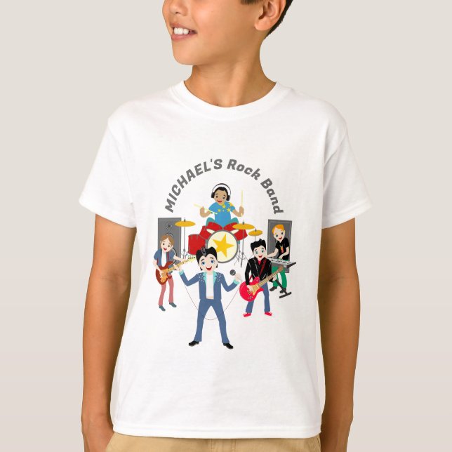 Camiseta Rock Star Boys Band Birthday Party (Anverso)