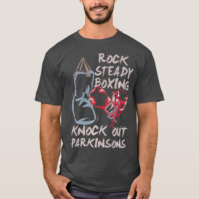 Camiseta Rock Steady Boxing Knock Out Parkinsons Premium (Anverso)