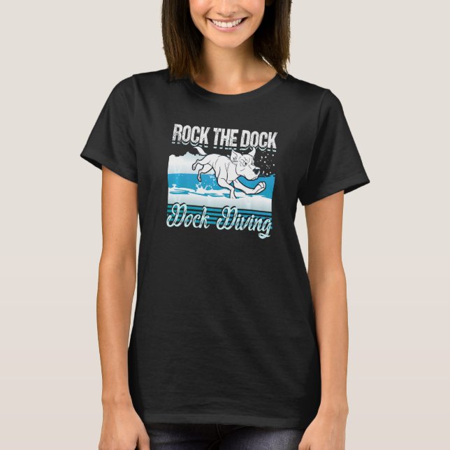 Camiseta Rock the Dock  Dock Diving  Dog Lover Premium (Anverso)