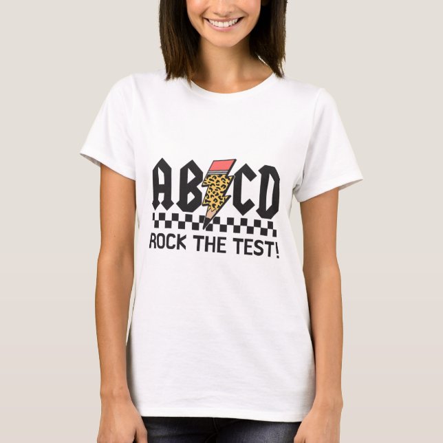 Camiseta Rock The Test Abcd Testing Day Profesores Niños Ch (Anverso)