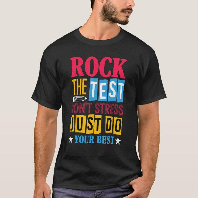 Camiseta Rock The Test Day Retro Motivational Teach (Anverso)
