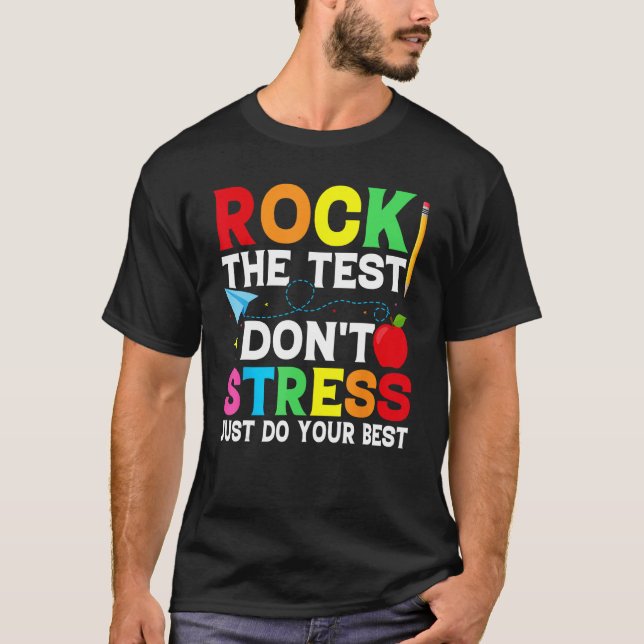 Camiseta Rock The Test Day Retro Motivational Teach (Anverso)
