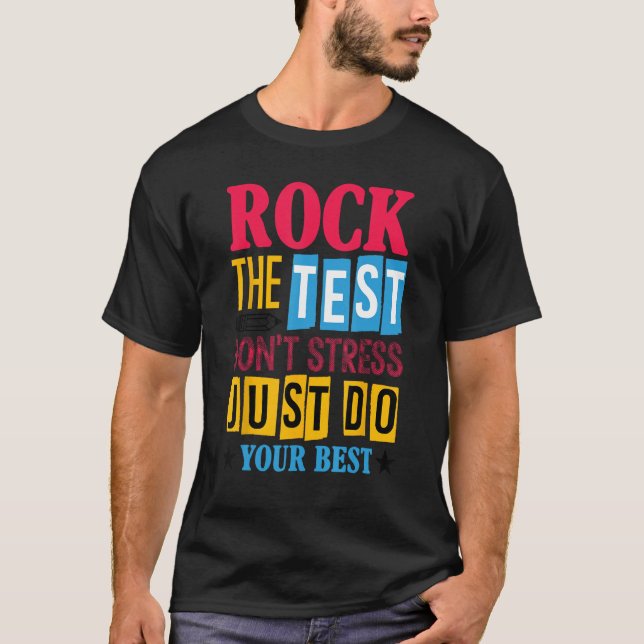 Camiseta Rock The Test Day Retro Motivational Teach (Anverso)