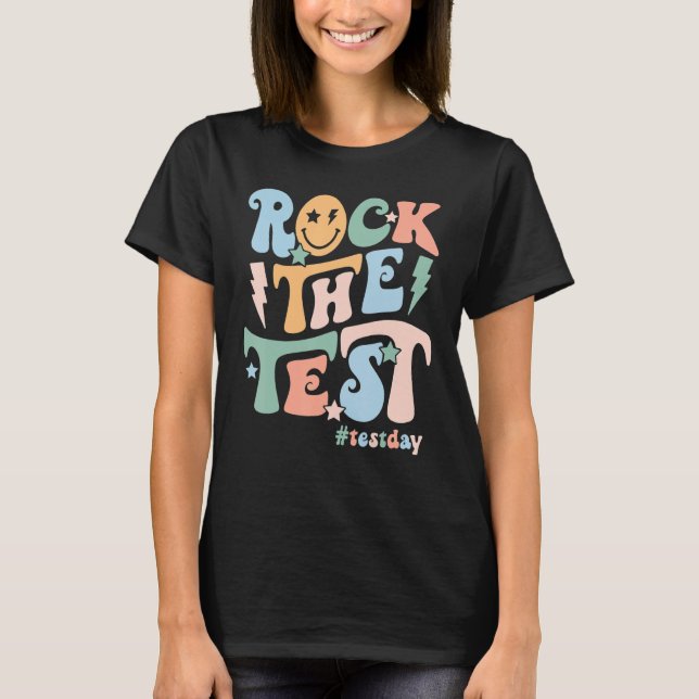 Camiseta Rock The Test Day Retro Motivational Teach (Anverso)