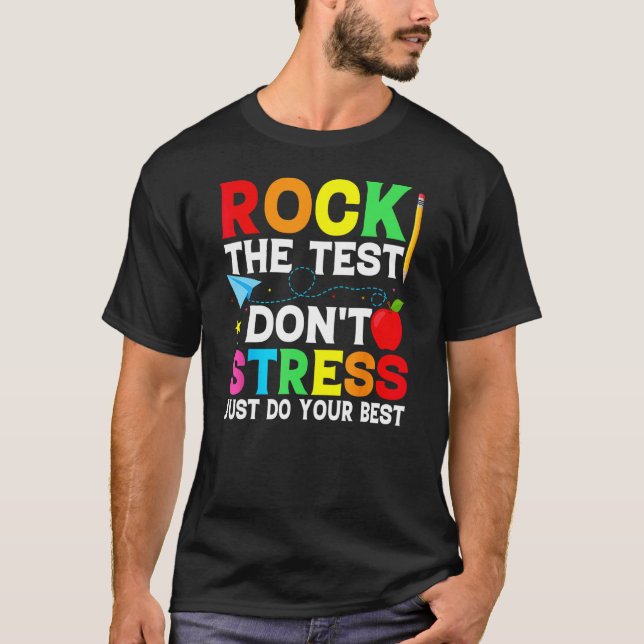 Camiseta Rock The Test Day Retro Motivational Teach (Anverso)