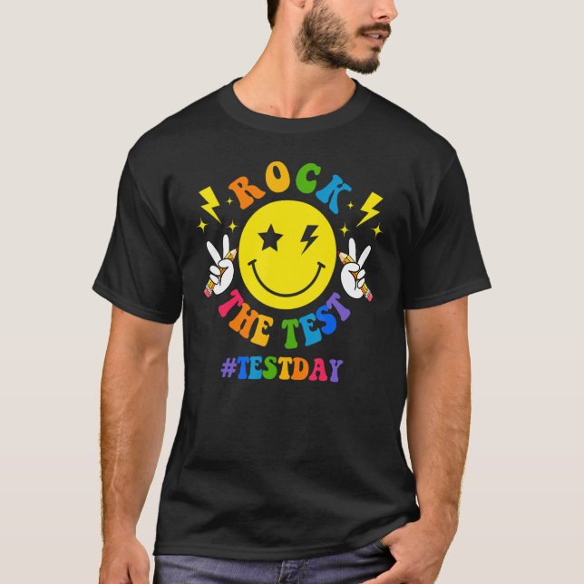 Camiseta Rock The Test Day Retro Motivational Teach (Anverso)