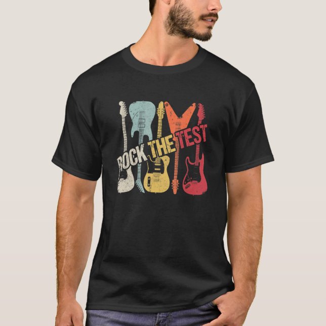 Camiseta Rock The Test Day Teacher Testing Day Guitar (Anverso)