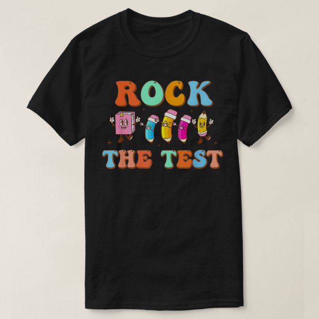 Camiseta Rock the Test Happy Testing Day (Día de prueba fel (Diseño del anverso)