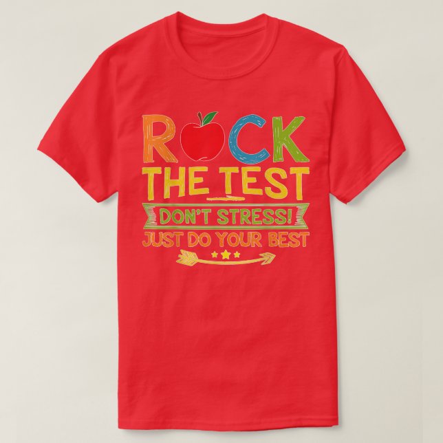 Camiseta Rock The Test Just Do Your Funny Testing Day  (Diseño del anverso)