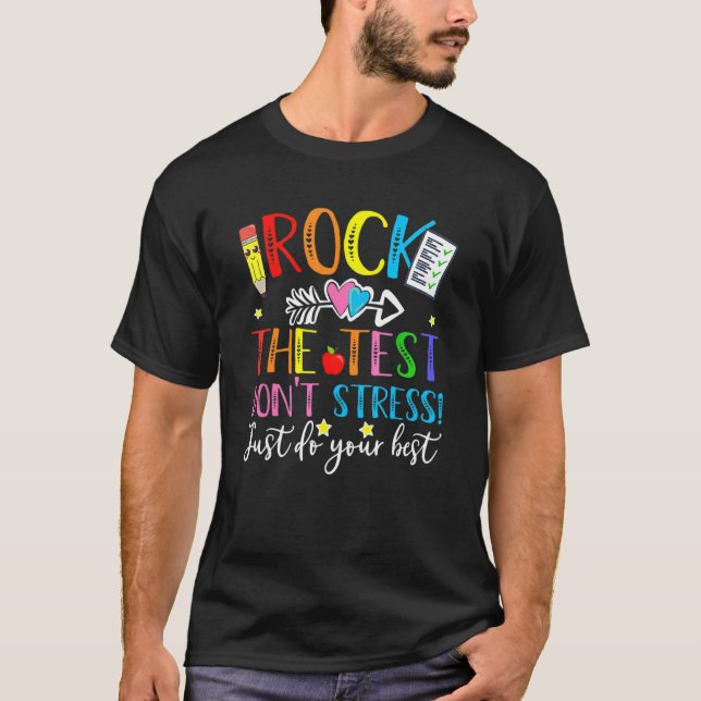 Camiseta Rock The Test No Stress Haz tu mejor profesor te (Anverso)