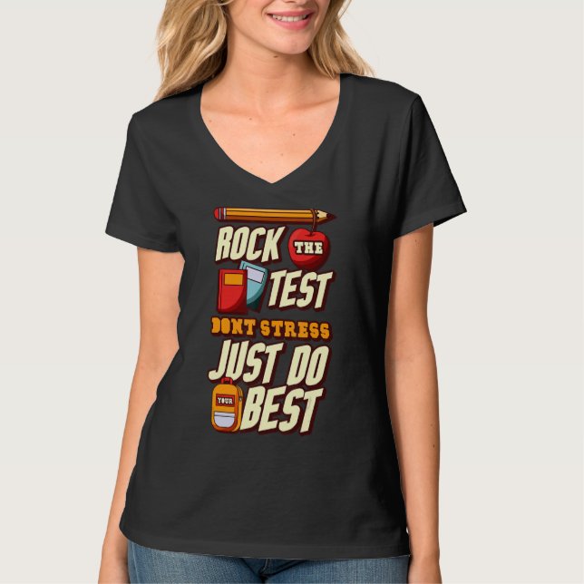 Camiseta Rock The Test No Stress Haz tu mejor prueba (Anverso)