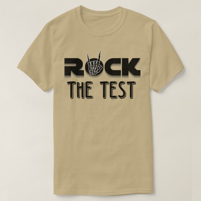 Camiseta Rock The Test skeleton hand lápiz Testing Day  (Diseño del anverso)