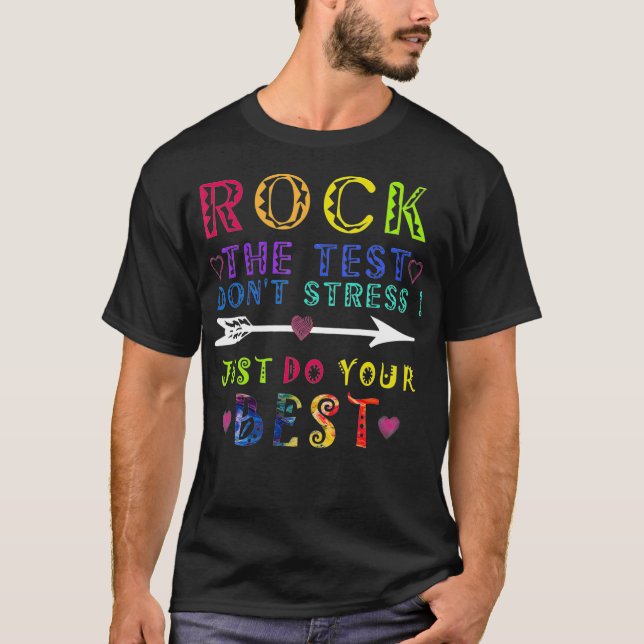 Camiseta Rock The Test T-Shirt Funny School Profesora (Anverso)