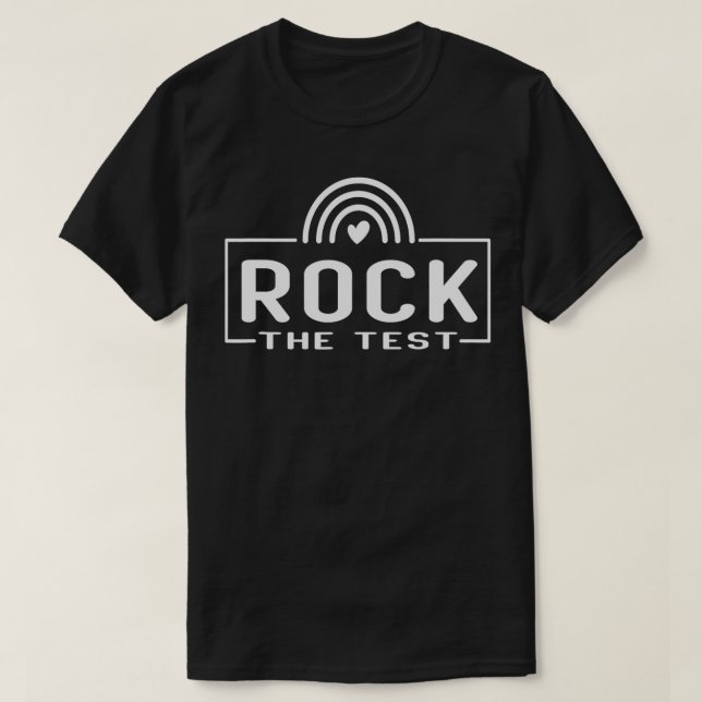 Camiseta Rock The Test Teacher State Test Day Teach (Diseño del anverso)