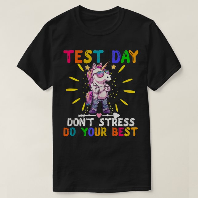 Camiseta Rock The Test Teacher Test Day Test Day Funny T (Diseño del anverso)