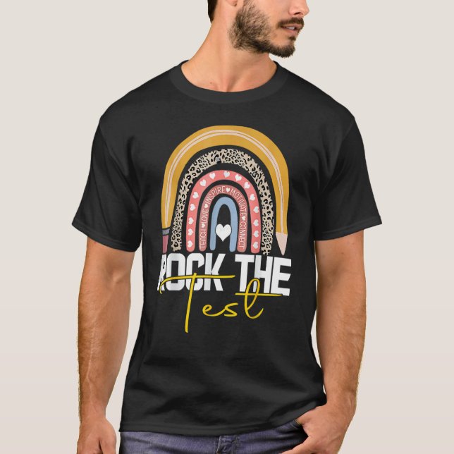 Camiseta Rock The Test Teacher Test Day Test Day Testing Da (Anverso)