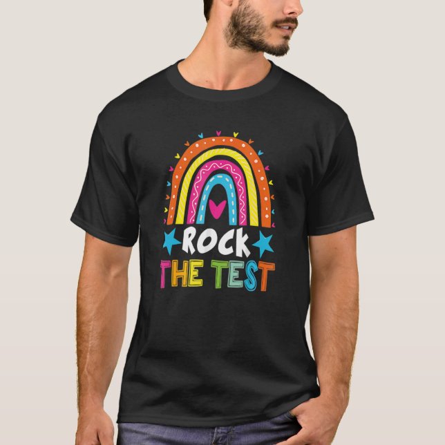 Camiseta Rock The Test Teacher Test Day Test Day Testing Da (Anverso)