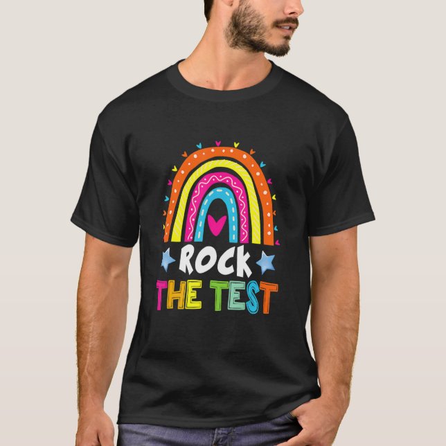 Camiseta Rock The Test Teacher Test Day Test Day Testing Da (Anverso)