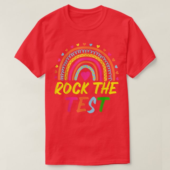 Camiseta Rock The Test Teacher Test Day Test Day Testing Da (Diseño del anverso)